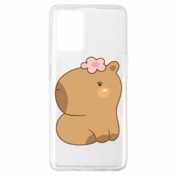 Чохол для Oppo A74 4G Капібара з квіткою - PrintSalon