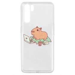 Чехол для Oppo A91/Reno3 Capybara With Laptop - PrintSalon