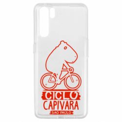 Чехол для Oppo A91/Reno3 Капибара на велосипеде - PrintSalon