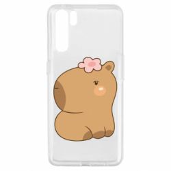 Чохол для Oppo A91 / Reno3Капібара з квіткою - PrintSalon