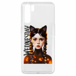 Чехол для Oppo A91/Reno3 Венздей кошка - PrintSalon