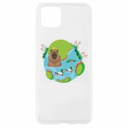 Чехол для Oppo A92s Капибара в воде - PrintSalon