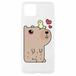 Чехол для Oppo A92s Капибара с цыпленком - PrintSalon