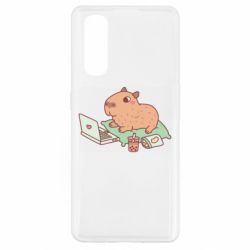 Чехол для Oppo Find X2 Capybara With Laptop - PrintSalon