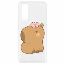 Чохол для Oppo Find X2Капібара з квіткою - PrintSalon