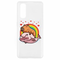 Чехол для Oppo Find X2 Капибара на рыбе - PrintSalon