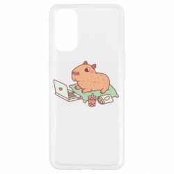 Чехол для Oppo Reno 4 Capybara With Laptop - PrintSalon