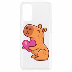 Чехол для Oppo Reno 4 Капибара сердечко - PrintSalon