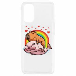 Чехол для Oppo Reno 4 Капибара на рыбе - PrintSalon