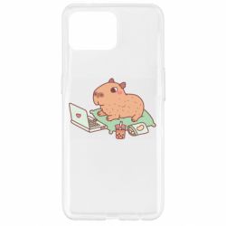 Чехол для Oppo Reno 4 Lite Capybara With Laptop - PrintSalon