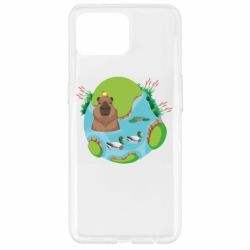 Чехол для Oppo Reno 4 Lite Капибара в воде - PrintSalon