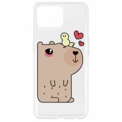 Чехол для Oppo Reno 4 Lite Капибара с цыпленком - PrintSalon