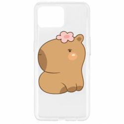 Чохол для Oppo Reno 4 Lite Капібара з квіткою - PrintSalon