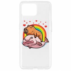 Чехол для Oppo Reno 4 Lite Капибара на рыбе - PrintSalon