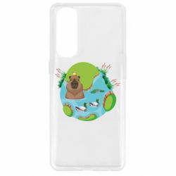 Чехол для Oppo Reno 4 Pro Капибара в воде - PrintSalon