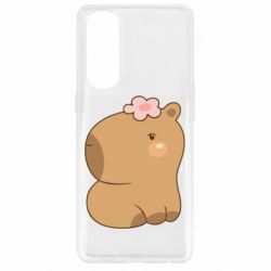 Чохол для Oppo Reno 4 Pro Капібара з квіткою - PrintSalon