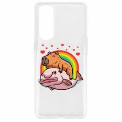 Чехол для Oppo Reno 4 Pro Капибара на рыбе - PrintSalon