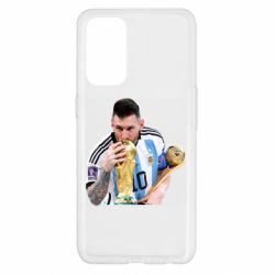 Чехол для Oppo Reno 5 4G Месси целует кубок - PrintSalon