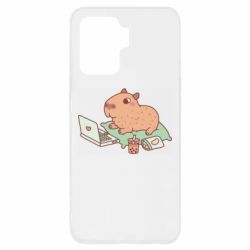 Чехол для Oppo Reno 5 Lite Capybara With Laptop - PrintSalon