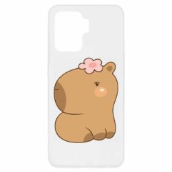 Чохол для Oppo Reno 5 Lite Капібара з квіткою