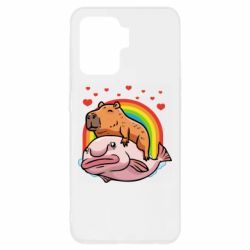 Чехол для Oppo Reno 5 Lite Капибара на рыбе - PrintSalon