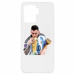Чехол для Oppo Reno 5 Lite Месси целует кубок