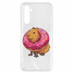 Чехол для Realme 6 Пончик с капибарой - PrintSalon