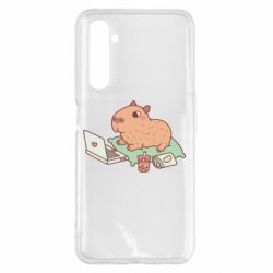 Чехол для Realme 6 Pro Capybara With Laptop - PrintSalon