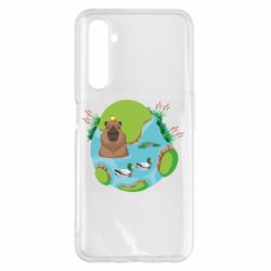 Чехол для Realme 6 Pro Капибара в воде - PrintSalon