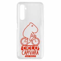 Чехол для Realme 6 Pro Капибара на велосипеде - PrintSalon