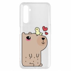 Чехол для Realme 6 Pro Капибара с цыпленком - PrintSalon