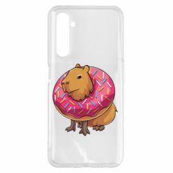 Чехол для Realme 6 Pro Пончик с капибарой - PrintSalon