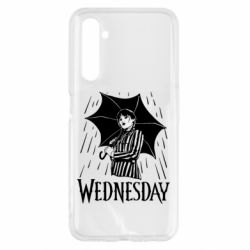 Чохол для Realme 6 Венздей Вдамс и зонт - PrintSalon