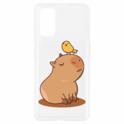 Чехол для Realme 7 Pro Капибара с птичкой - PrintSalon