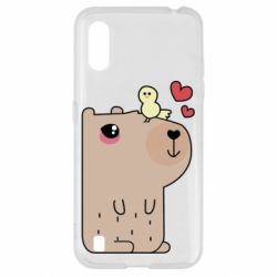 Чехол для Samsung A01/M01 Капибара с цыпленком
