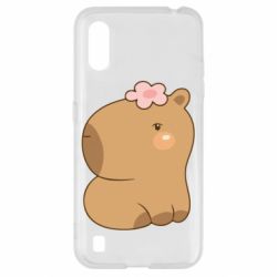 Чехол для Samsung A01/M01 Капибара с цветком