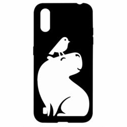 Чехол для Samsung A01/M01 Капибара и Птичка