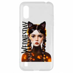 Чехол для Samsung A01/M01 Венздей кошка