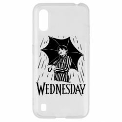 Чехол для Samsung A01/M01 Венздей Вдамс и зонт