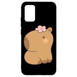 Чохол для Samsung A02s/M02s Капібара з квіткою - PrintSalon
