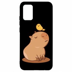 Чохол для Samsung A02s/M02s Капібара з пташкою