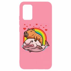 Чехол для Samsung A02s/M02s Капибара на рыбе - PrintSalon