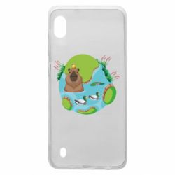 Чехол для Samsung A10 Капибара в воде - PrintSalon