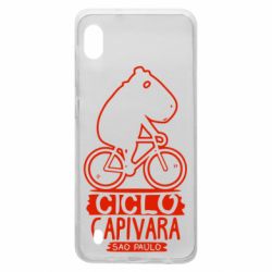 Чехол для Samsung A10 Капибара на велосипеде