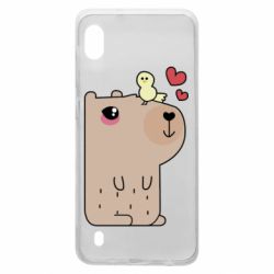 Чехол для Samsung A10 Капибара с цыпленком