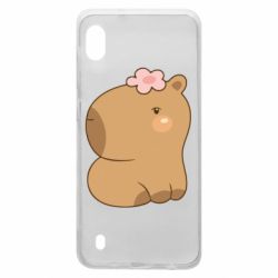 Чехол для Samsung A10 Капибара с цветком