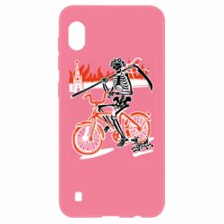 Чехол для Samsung A10 Смерть с косой в винке! Горящий кремль