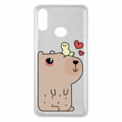 Чехол для Samsung A10s Капибара с цыпленком - PrintSalon