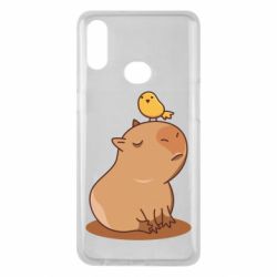Чехол для Samsung A10s Капибара с птичкой - PrintSalon