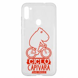 Чехол для Samsung A11/M11 Капибара на велосипеде - PrintSalon